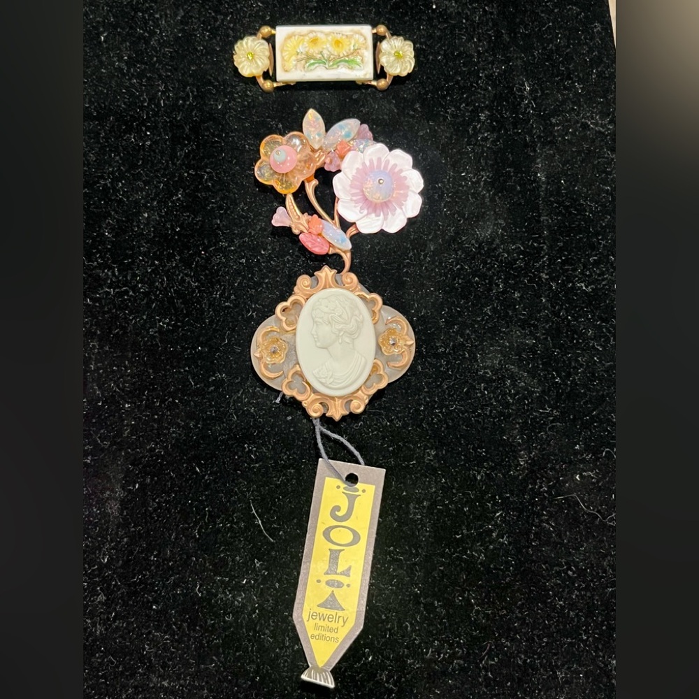 Lot of 3 limited edition floral decorative pins by Joli Jewelry - NEW